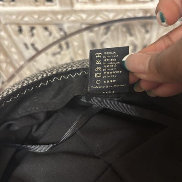 Unisex Black & Gray Hat Newsboy Walking Gatsby Cap 100% Pure Wool Donegal Tweed - Picture 9 of 9